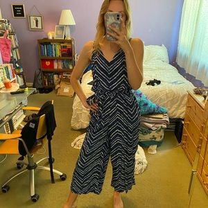 Wide-Leg Patterned Jumpsuit